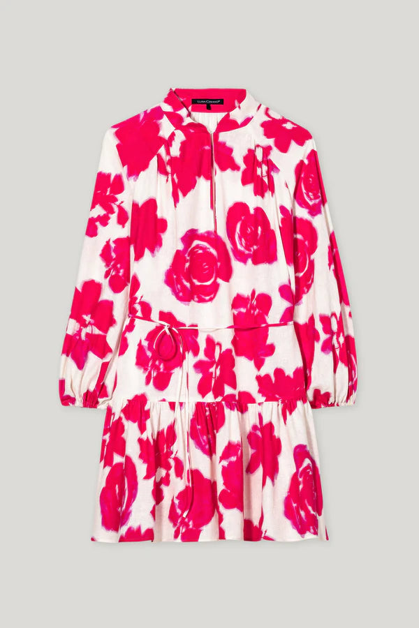 Luisa Cerano rose print mini dress 718572