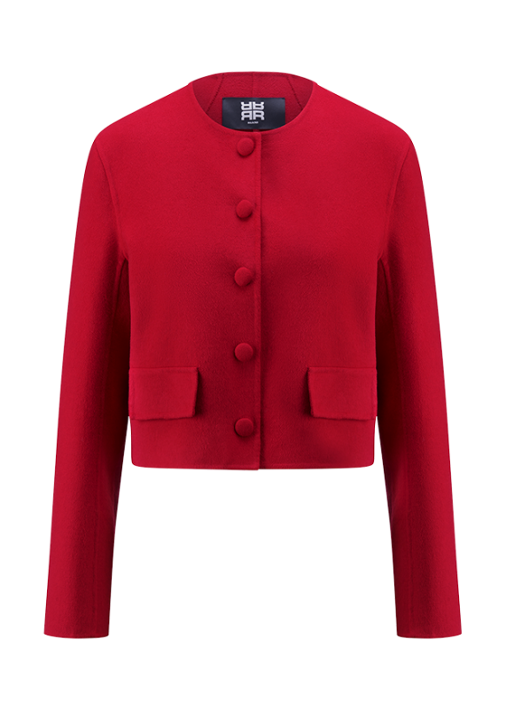Riani Red Collarless Double-Face Jacket