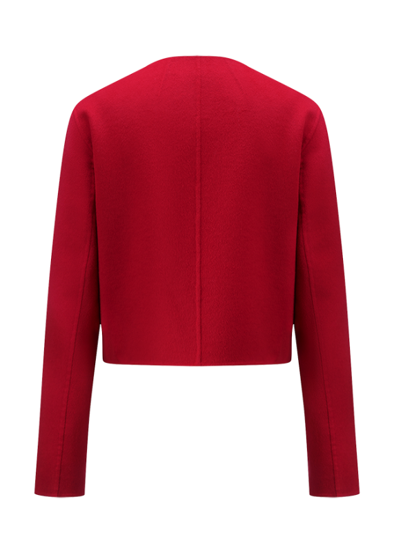 Riani Red Collarless Double-Face Jacket