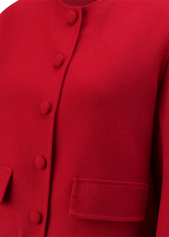 Riani Red Collarless Double-Face Jacket