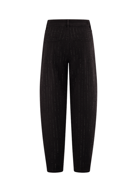 Riani Black Barrel-Leg Jeans in Sparkle Denim