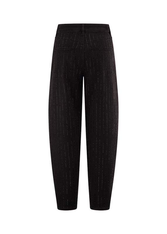 Riani Black Barrel-Leg Jeans in Sparkle Denim