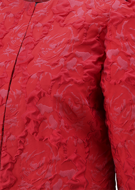 Riani Red Structured Blouse with Puff Sleeves