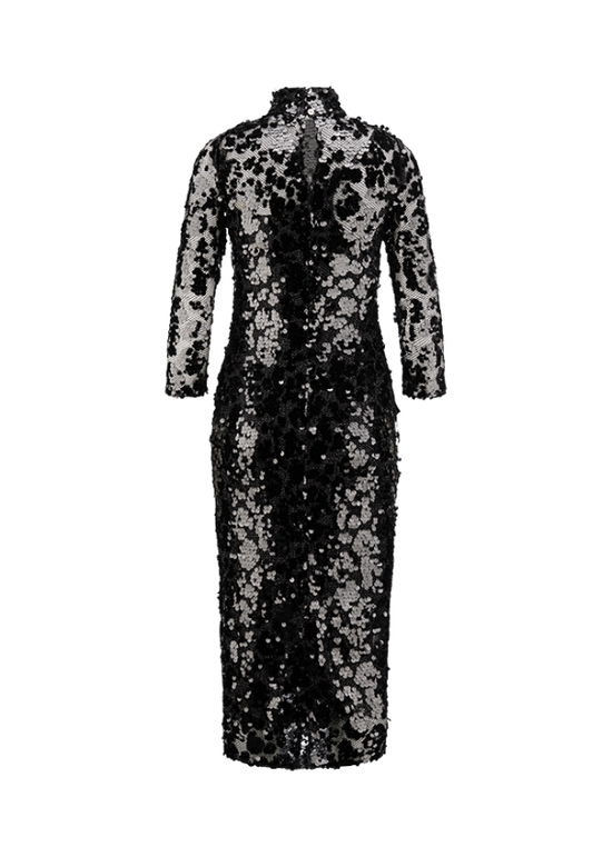 Riani Black Maxi Mesh Dress with Sequins