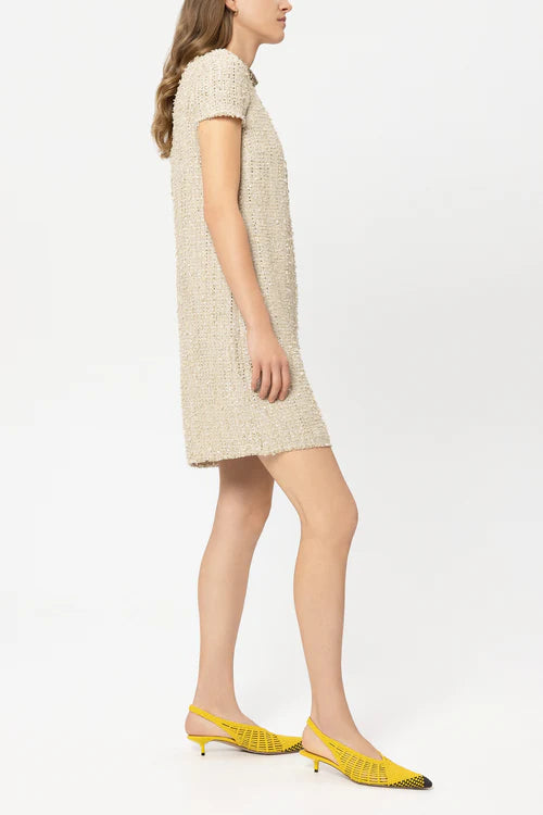 Luisa Cerano Light Camel Tweed Shift Dress 738627