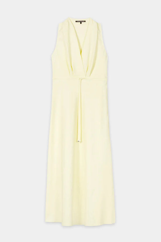 Luisa Cerano Citrus Linen Blend Sleeveless Midi Dress 