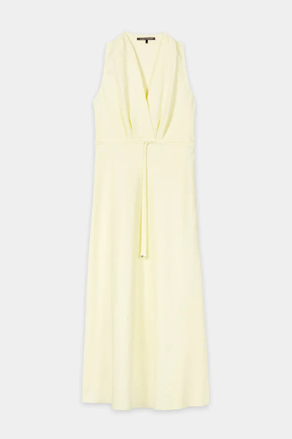 Luisa Cerano Citrus Linen Blend Sleeveless Midi Dress 