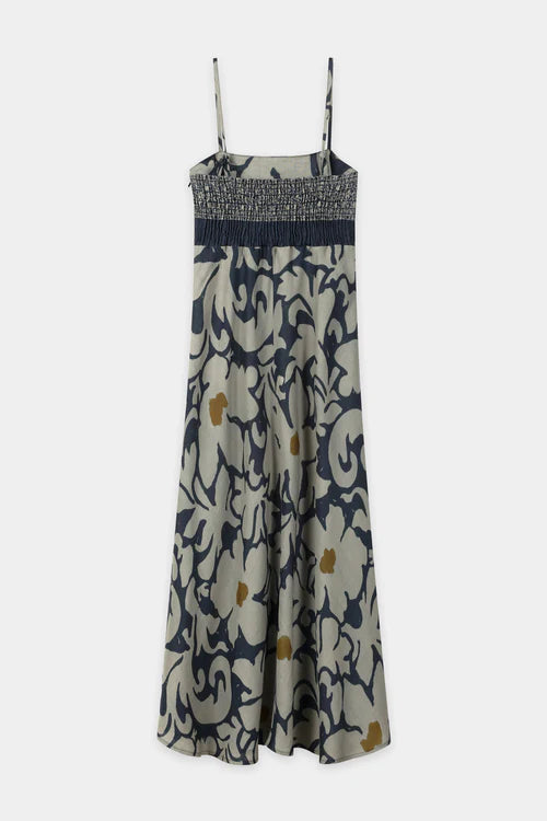 Luisa Cerano Strappy Ramie Dress with Flower Print 738653