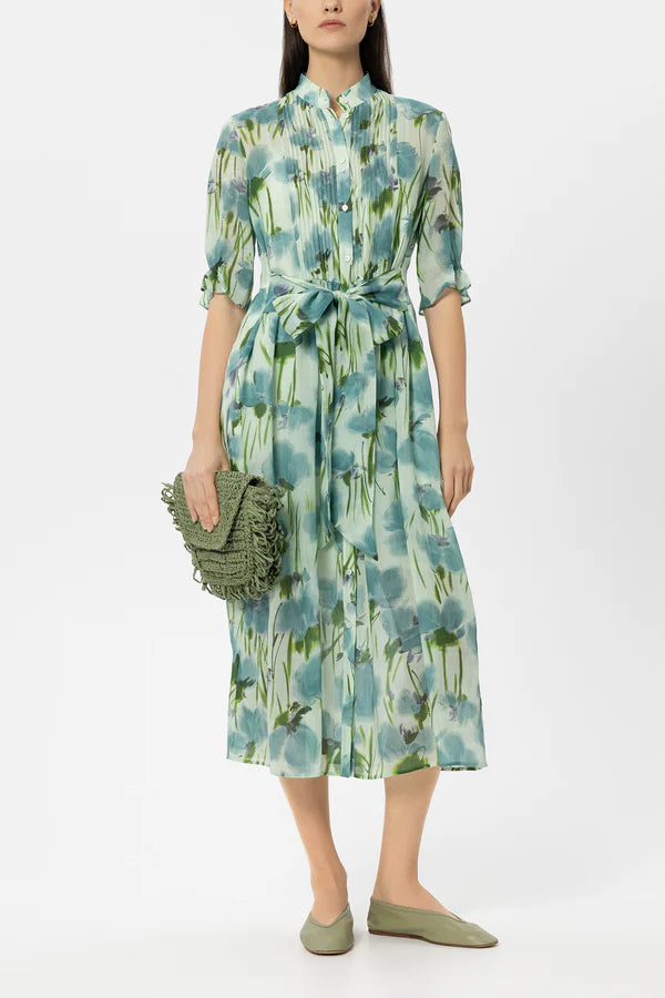 Luisa Cerano Floral Print Lined Midi Dress