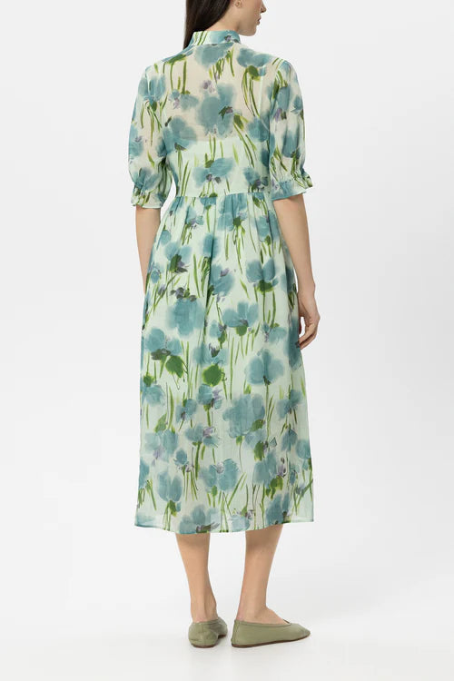Luisa Cerano Floral Print Lined Midi Dress