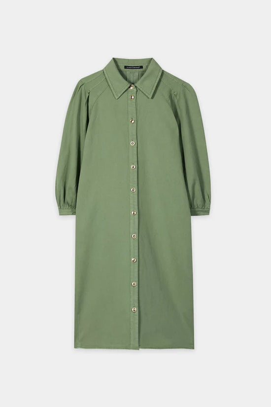 Luisa Cerano Green Linen Blend Shirt Dress