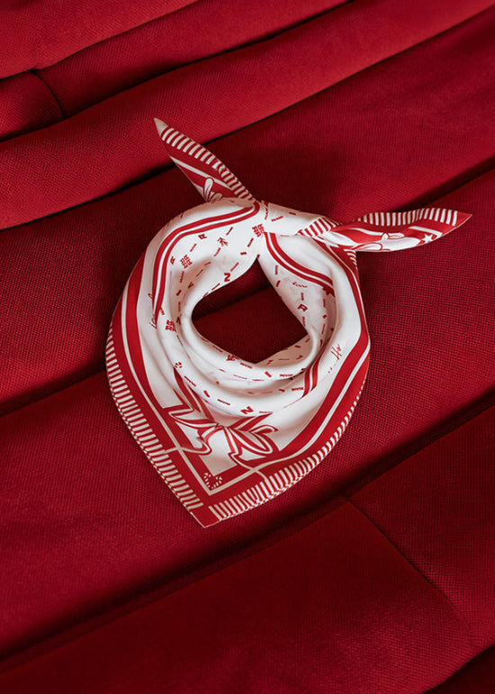 Riani Off-White Silk Scarf with JOY Print