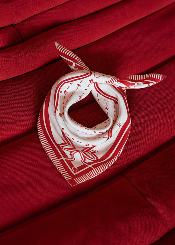 Riani Off-White Silk Scarf with JOY Print