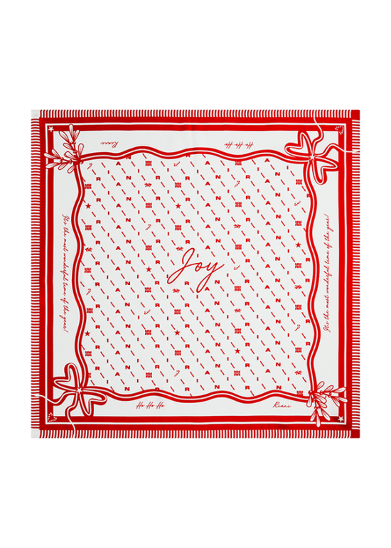 Riani Off-White Silk Scarf with JOY Print