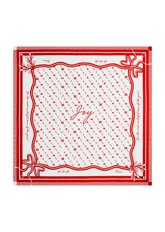 Riani Off-White Silk Scarf with JOY Print