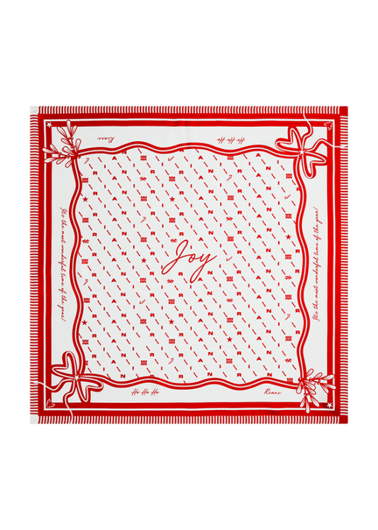 Riani Off-White Silk Scarf with JOY Print