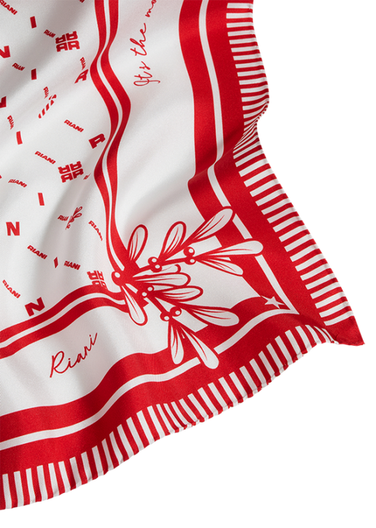 Riani Off-White Silk Scarf with JOY Print