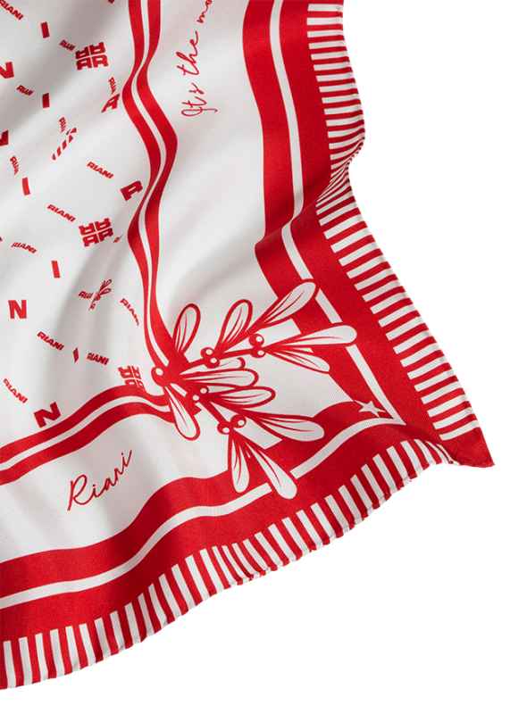 Riani Off-White Silk Scarf with JOY Print