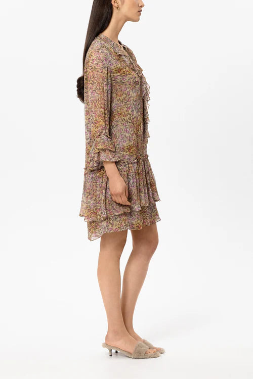 Luisa Cerano Short Boho Dress in Animal Print
