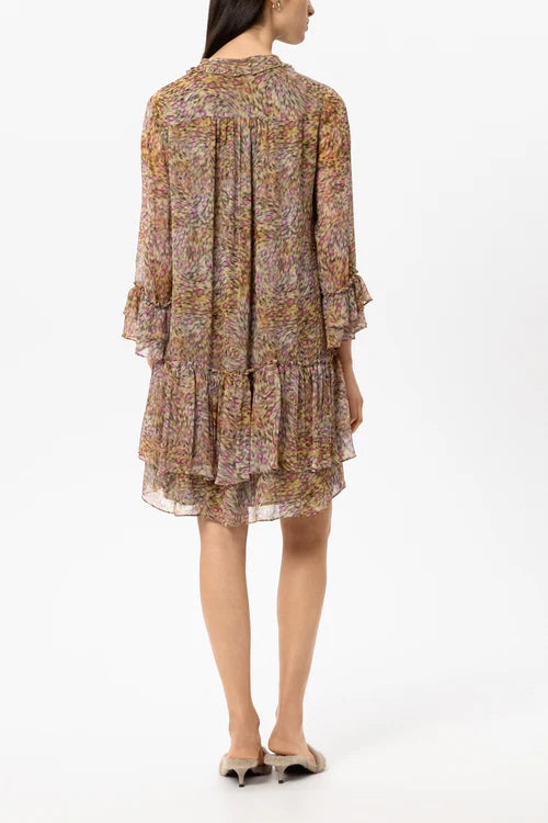 Luisa Cerano Short Boho Dress in Animal Print