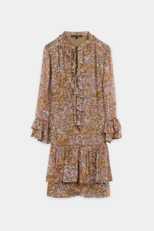 Luisa Cerano Short Boho Dress in Animal Print
