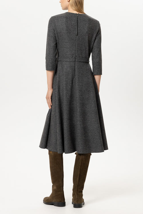 Luisa Cerano Anthracite Punto di Milano Midi Dress 