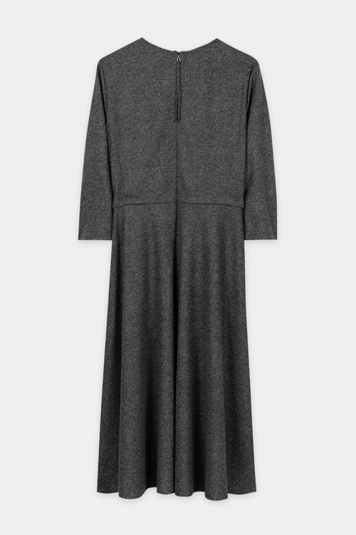 Luisa Cerano Anthracite Punto di Milano Midi Dress 