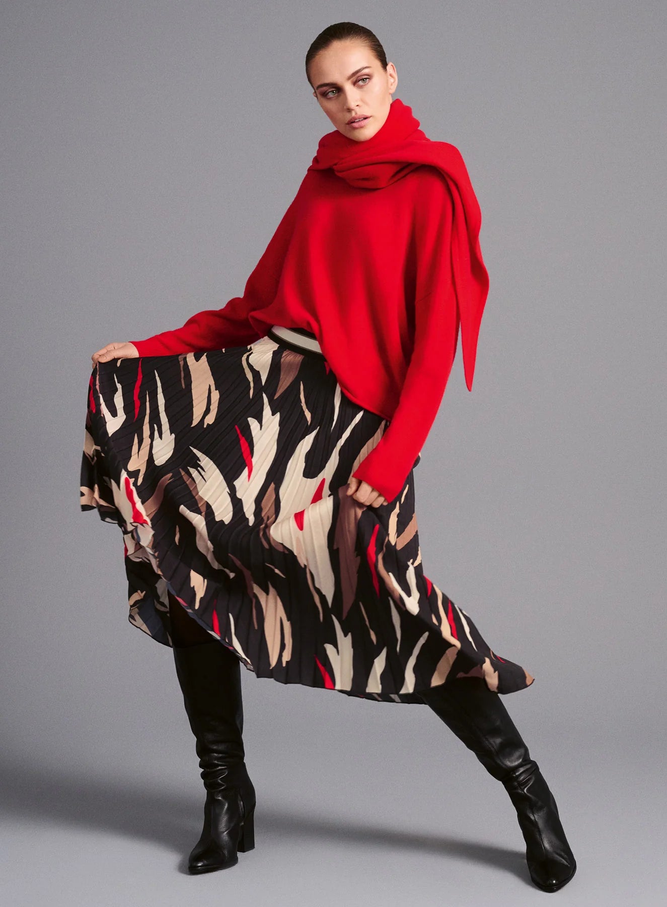 Faber printed pleat skirt 74900