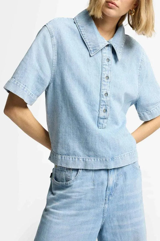 7 For All mankind denim polo shirt 7U025U03
