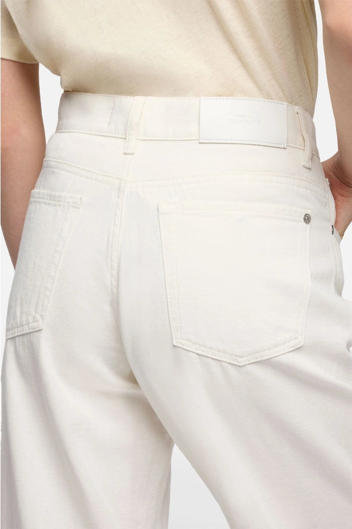 7 For All Mankind White Stovepipe Straight Leg High Waist Jeans