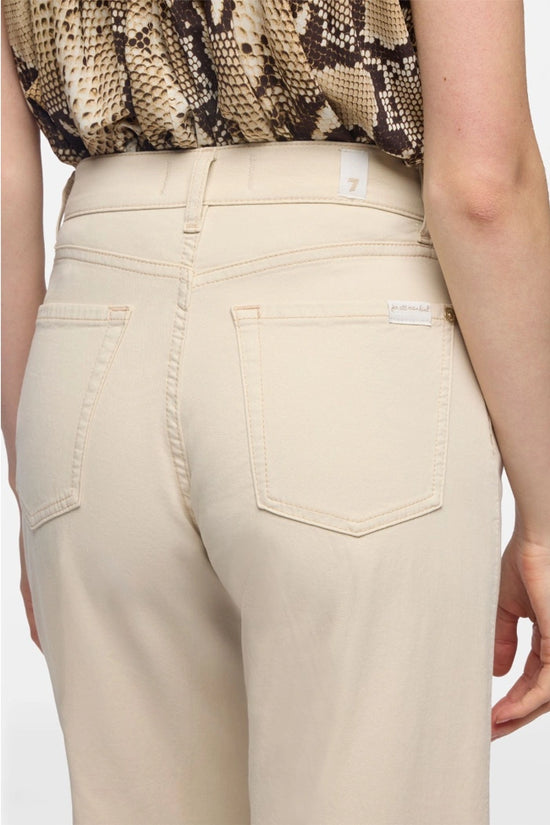 7 For All Mankind Beige LOTTA in Comfort Twill High Waist Wide Leg Jeans