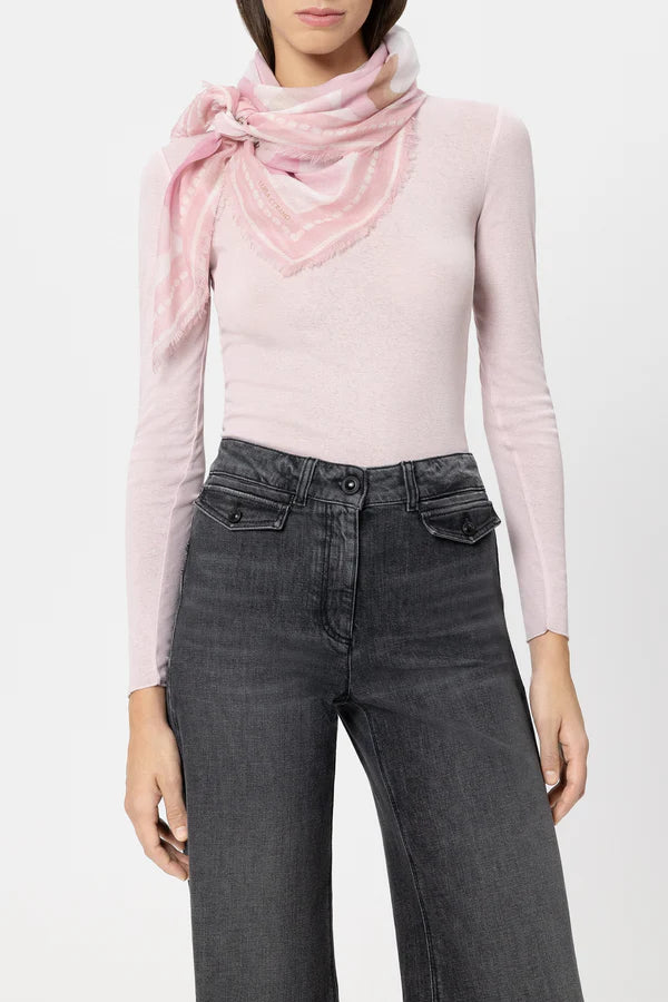 Luisa Cerano Blush Large Cotton Scarf with Bold print 838519