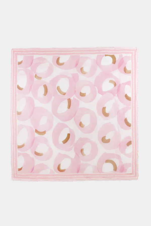 Luisa Cerano Blush Large Cotton Scarf with Bold print 838519