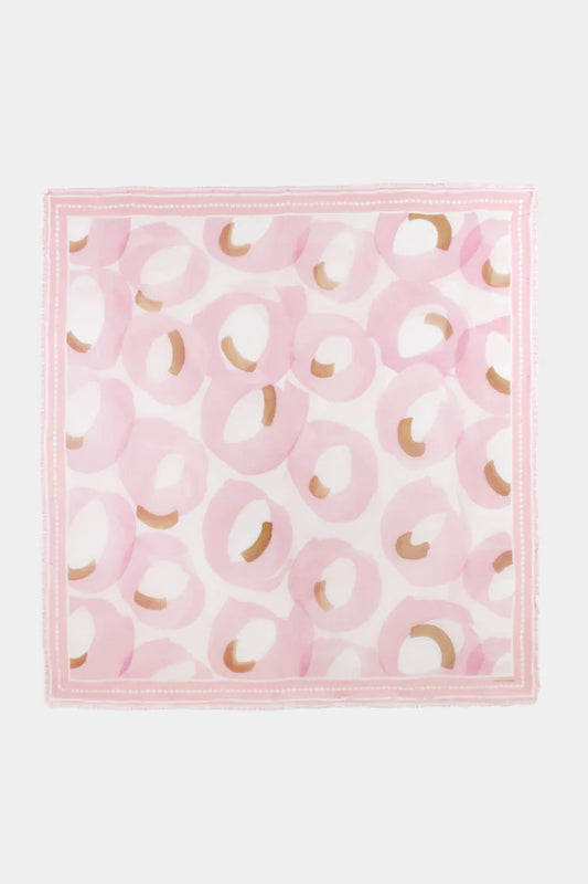 Luisa Cerano Blush Large Cotton Scarf with Bold print 838519