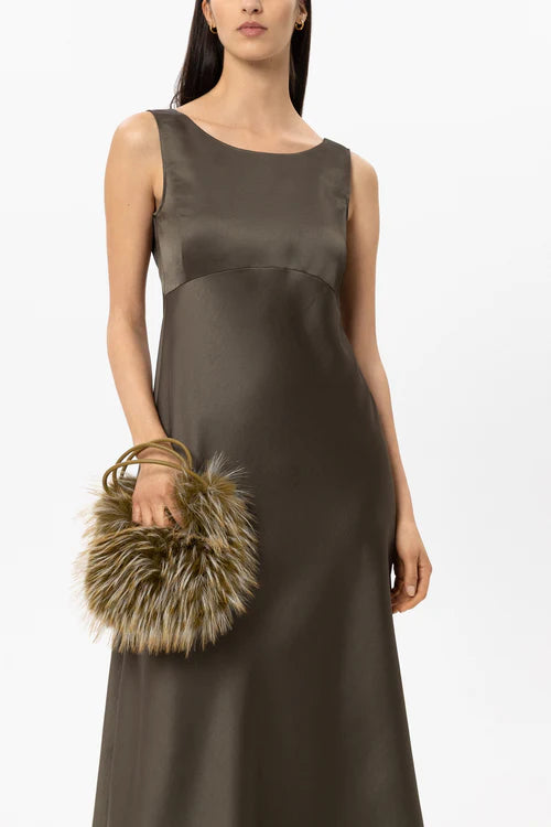 Luisa Cerano Brown Faux Fur Boho Style Bag