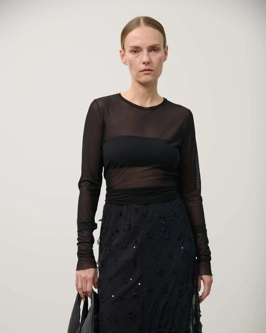 Beatrice b long sleeve tulle top 25FA8724