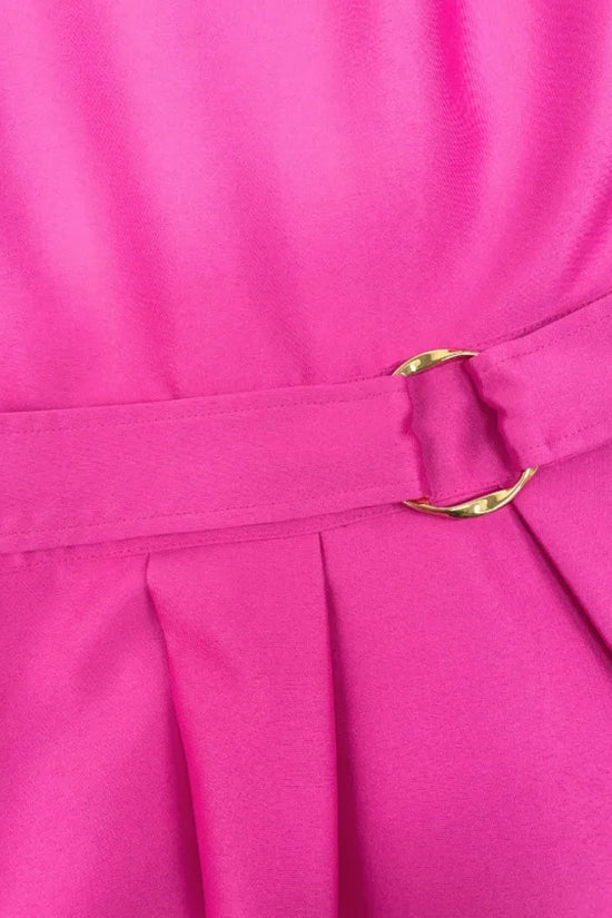 Fee G Magenta Pleated Shoulder Dress