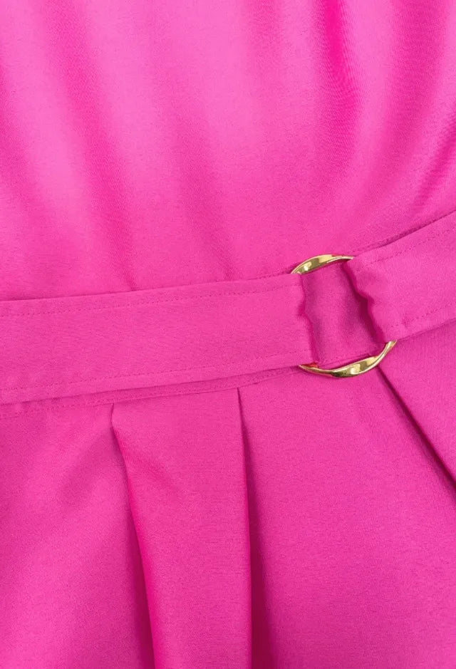 Fee G Magenta Pleated Shoulder Dress