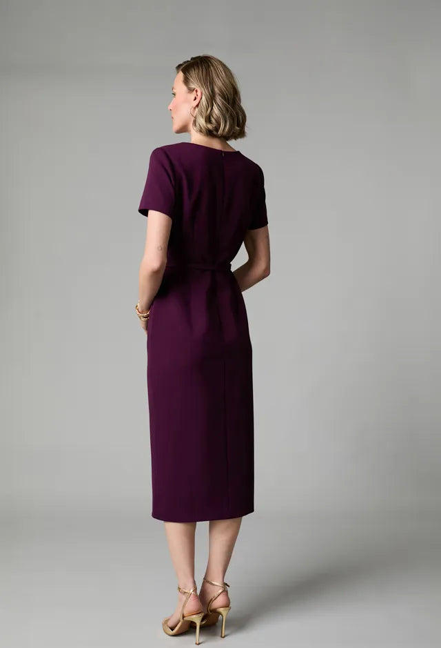 Fee G Plum Long Tailored Button Front Dress