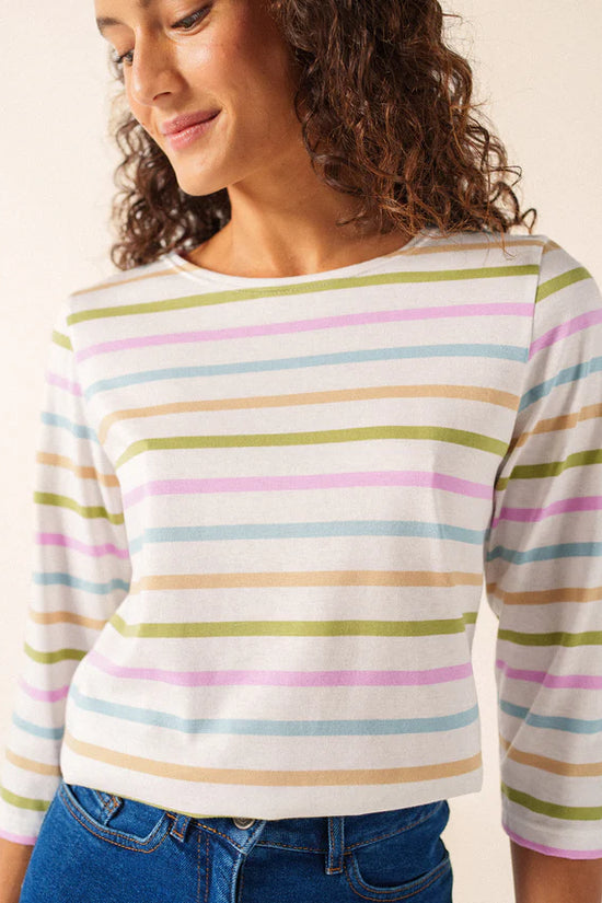 Saint James pink stripe T-shirt.