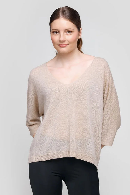 Uchuu lurex v neck sweater