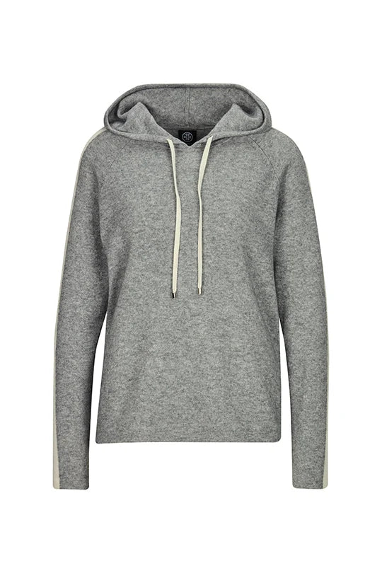 Faber Titanium Grey Cashmere Blend Lon Sleeve Hooded Top