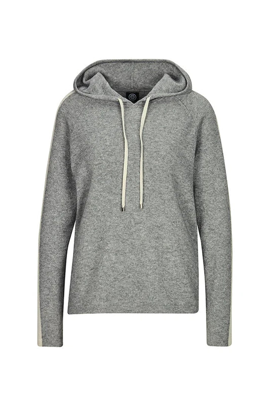 Faber Titanium Grey Cashmere Blend Lon Sleeve Hooded Top