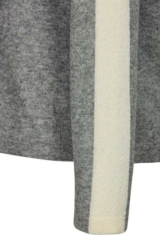 Faber Titanium Grey Cashmere Blend Lon Sleeve Hooded Top