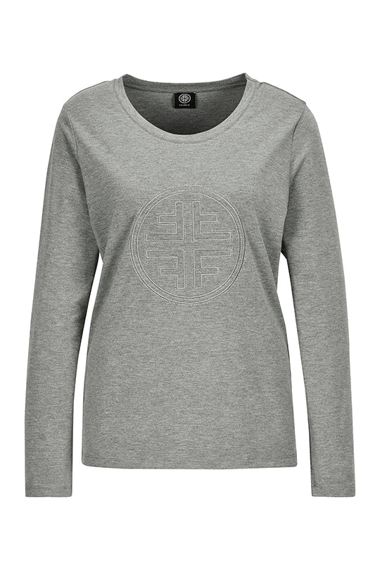 Faber Grey Long-sleeved Top with Logo