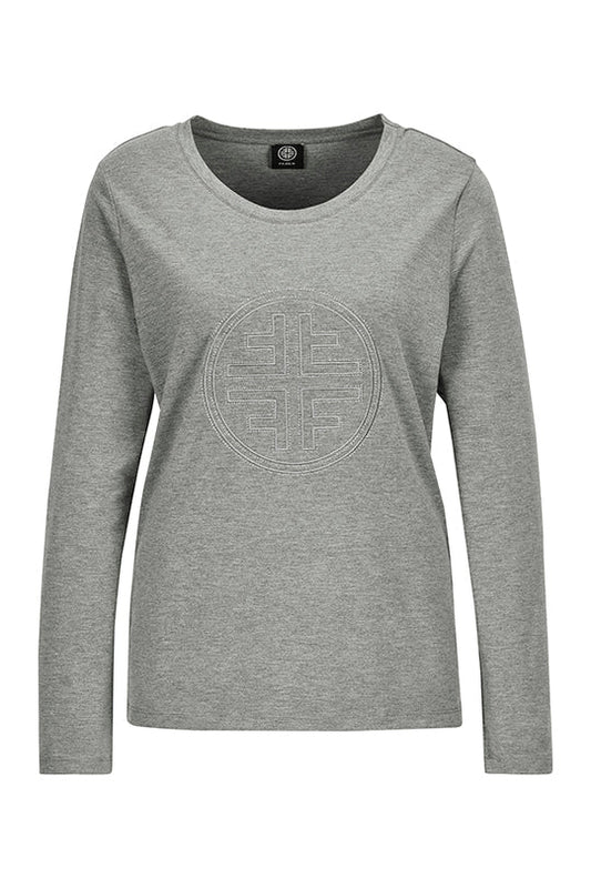 Faber Grey Long-sleeved Top with Logo