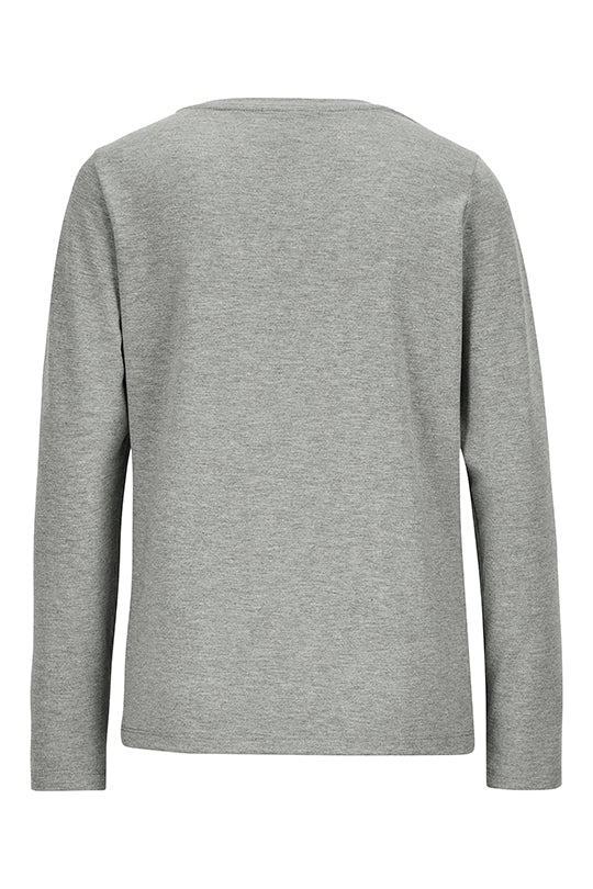 Faber Grey Long-sleeved Top with Logo