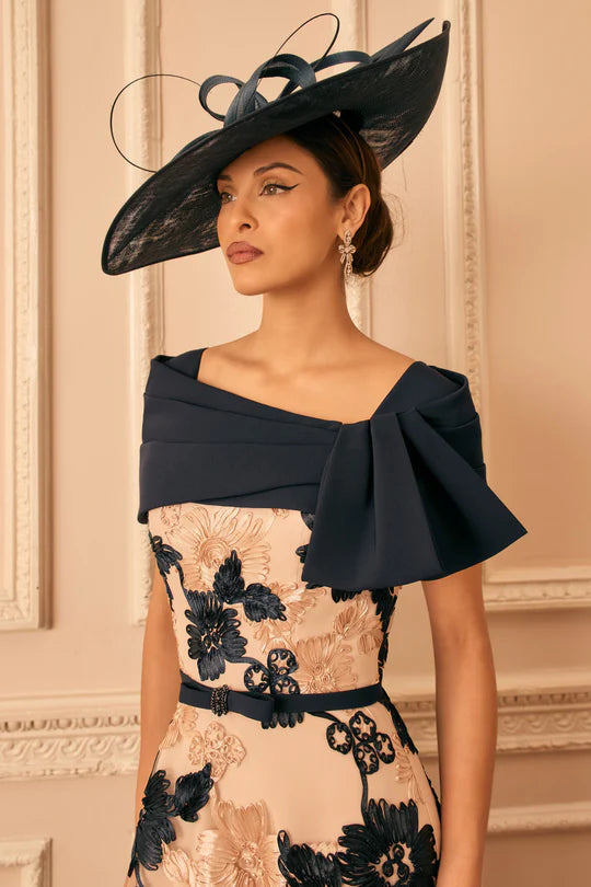 Veni Infantino Navy/Blush Two-Piece Dress & Cropped Jacket