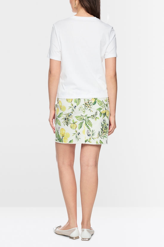Marc Cain Sports White Crew Neck T-Shirt with Lemons