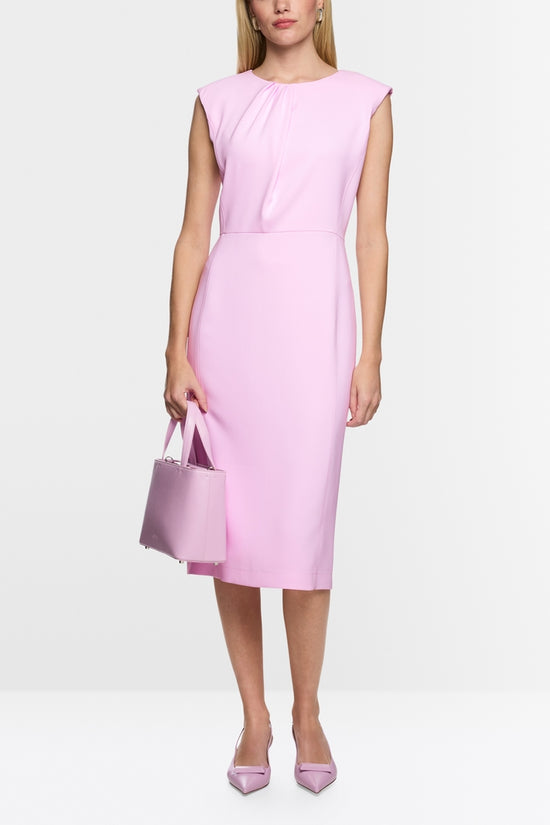 Marc Cain Pink Fitted Dress with Pleat Detail AC21.06 W56
